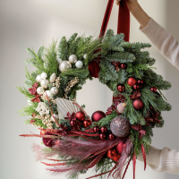 Christmas wreath with natural materials